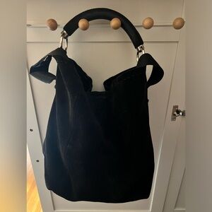 PRADA Suede Hobo Bag - Black